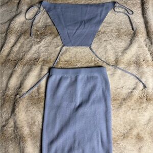 Tiger Mist Blue Midi Skirt